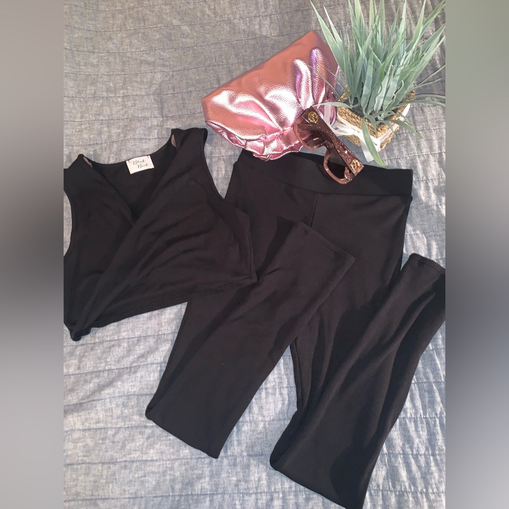 Black Ribbed Co-ord Set